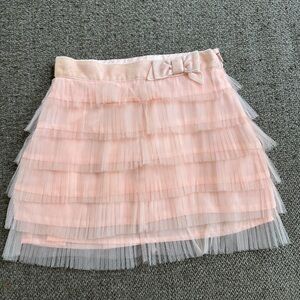 Janie and Jack Pink Layered Tulle Skirt with Bow On Waist